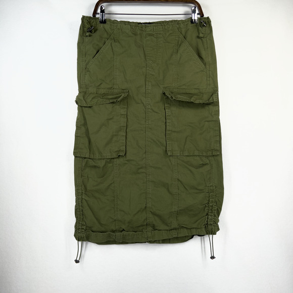 Forever 21 Cargo Maxi Skirt Green Cyber Grunge Indie Sleaze Punk Y2K Size XS - Picture 1 of 6
